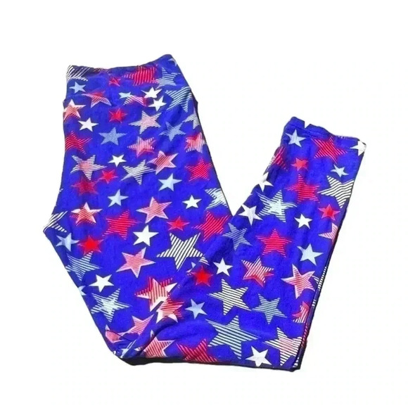 Lularoe TC 10-16 blue star Americana leggings NWOT. Red, white, and blue! - Picture 2 of 5